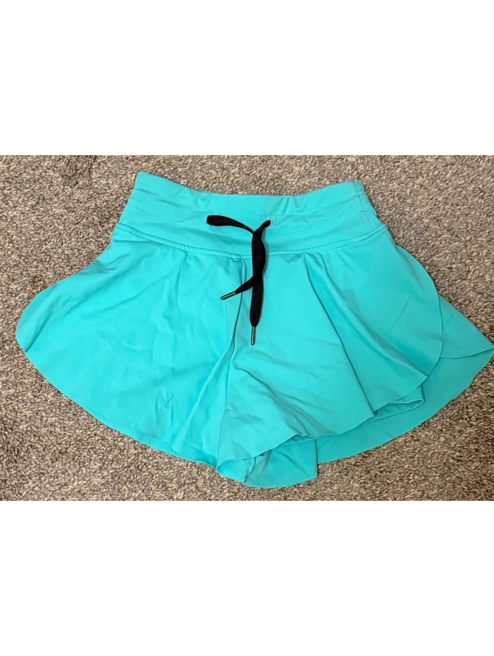 Essendo Girls Turquoise 2-in-1 Flowy Athletic Shorts Size 7/8